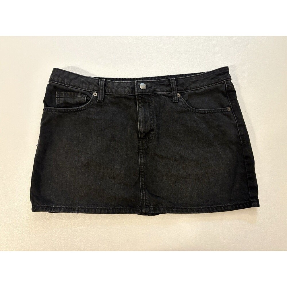 Wild Fable Black Denium Short Skirt Size 12 R With Pockets Length 13”